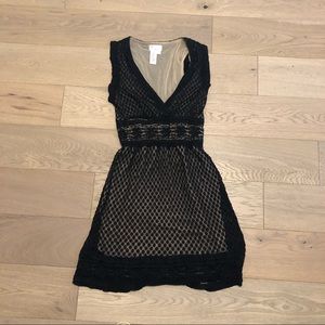 M.S.S.P Cocktail Dress back Nude lace Ruffles L
